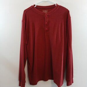 L.L. Bean Mens Traditional Fit Long-Sleeve Red Size Large